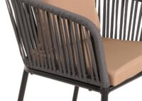 Gartengarnitur Set aus Aluminium anthrazit Tisch und 6 Stühle wetterfest