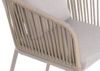 Gartengarnitur 7-teilig aus Aluminium grau mit Seilgeflecht wetterfest