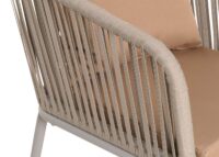 Gartengarnitur aus Aluminium mit Seilgeflecht grau Tisch und 4 Stühle