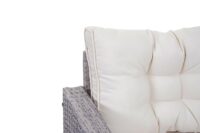 Poly-Rattan Gartengarnitur Lounge Esstisch Set hellgrau mit cremefarbenen Kissen