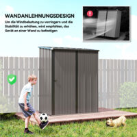Gartenhaus wetterfest mit abschliessbarer Tür schwarz