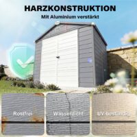 Gartenhaus gross mit Fenster Metall Kunststoff
