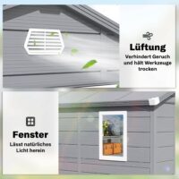 Gartenhaus gross mit Fenster Metall Kunststoff