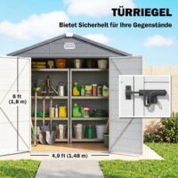 Gartenhaus gross mit Fenster Metall Kunststoff
