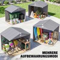 Gartenhaus gross mit Fenster Metall Kunststoff