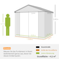 Gartenhaus gross mit Fenster Metall Kunststoff