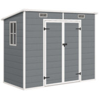 Gartenhaus Kunststoff mit Boden und Fenster 2,4x1,3m grau