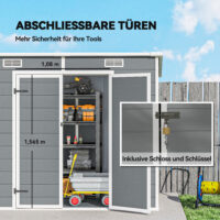 Gartenhaus Kunststoff mit Boden und Fenster 2,4x1,3m grau