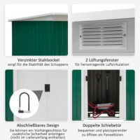 Gartenhaus Metall wetterfest mit Schiebetür für Garten