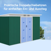 Gartenhaus Metall wetterfest mit Schiebetür für Garten