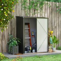 Gartenhaus wetterfest abschliessbar mit Regal schwarz