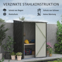 Gartenhaus wetterfest abschliessbar mit Regal schwarz