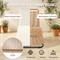 Gartenliege Sonnenliege verstellbar stabil mit Auflage Rattan