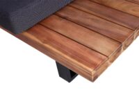 Garten Lounge Set aus Akazienholz und Aluminium mit dunkelgrauen Polstern