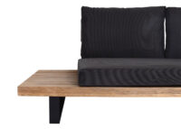 Garten Lounge Garnitur aus Akazienholz und Aluminium dunkelgrau