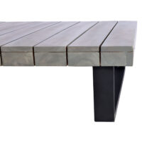 Garten Lounge Set aus Akazienholz und Aluminium grau mit dunklen Polstern