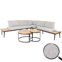 Garten Lounge Set aus Akazienholz mit Beistelltisch hellbraun