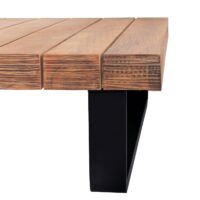 Garten Lounge Set aus Akazienholz mit cremeweißen Polstern