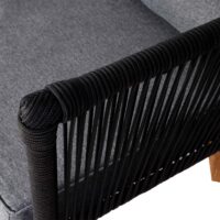 Garten Lounge Set aus Akazienholz mit dunkelgrauen Polstern