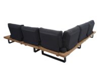 Garten Lounge-Set aus Akazienholz mit dunkelgrauen Polstern