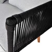 Garten Lounge Set aus Akazienholz mit hellgrauen Polstern