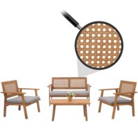 Gartenlounge Set aus Akazienholz mit Kissen MVG-zertifiziert