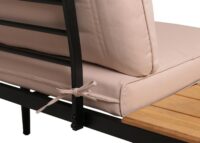 Garten Lounge Set aus Akazienholz und Stahl mit Beistelltisch und Kissen