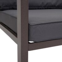 Gartenlounge Set aus Metall mit grauen Polstern Sofa und Sessel