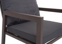 Gartenlounge Set aus Metall mit grauen Polstern Sofa und Sessel