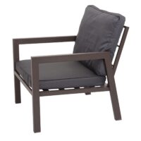 Gartenlounge Set aus Metall mit grauen Polstern Sofa und Sessel