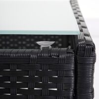 Poly-Rattan Lounge Sitzgruppe anthrazit mit Kissen 2-1-1 Set