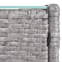 Poly-Rattan Garten Lounge-Set 2-1-1 grau mit anthrazitfarbenen Kissen