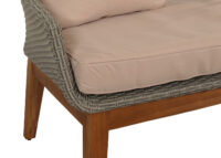 Garten Lounge Set aus Poly-Rattan und Akazienholz grau beige