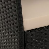 Poly-Rattan Gartenlounge Set anthrazit mit cremefarbenen Kissen