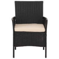 Poly-Rattan Gartenlounge Set anthrazit mit cremefarbenen Kissen