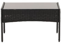 Poly-Rattan Gartenlounge Set anthrazit mit cremefarbenen Kissen