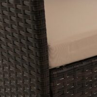 Poly-Rattan Gartenlounge Set braun mit cremefarbenen Kissen Metallgestell