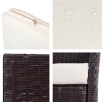 Poly-Rattan Lounge-Set braun Gartensitzgruppe mit cremefarbenen Kissen