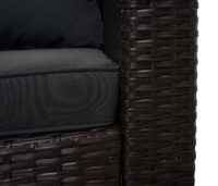 Poly-Rattan Gartenlounge Set braun mit Sofa und dunkelgrauen Kissen
