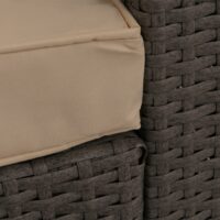 Poly-Rattan Gartenlounge Set grau mit beigen Polstern für Balkon