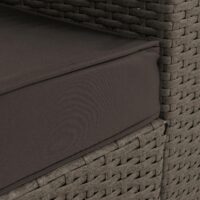 Polyrattan Gartenlounge Set grau mit dunkelgrauen Polstern