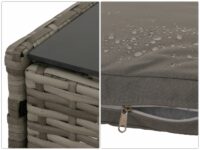 Poly-Rattan Gartenlounge Set grau mit Glastisch und Kissen