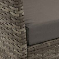 Poly-Rattan Gartenlounge Set grau mit Glastisch und Kissen