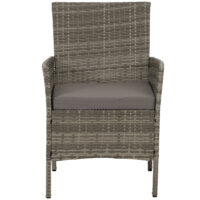 Poly-Rattan Gartenlounge Set grau mit Glastisch und Kissen