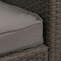 Poly-Rattan Gartenlounge Set grau mit hellgrauen Polstern