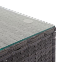 Poly-Rattan Gartenlounge Set grau mit Sofa und dunkelgrauen Kissen