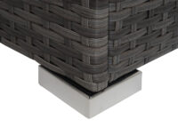 Poly-Rattan Gartenlounge Set grau mit Sofa und dunkelgrauen Kissen