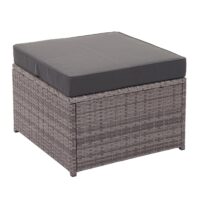 Poly-Rattan Lounge-Set grau Gartensofa mit Staufach und Kissen
