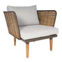 Garten Lounge Set aus Poly-Rattan hellgrau wetterfest