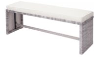 Garten Lounge Sitzgruppe aus Poly-Rattan hellgrau mit Kissen